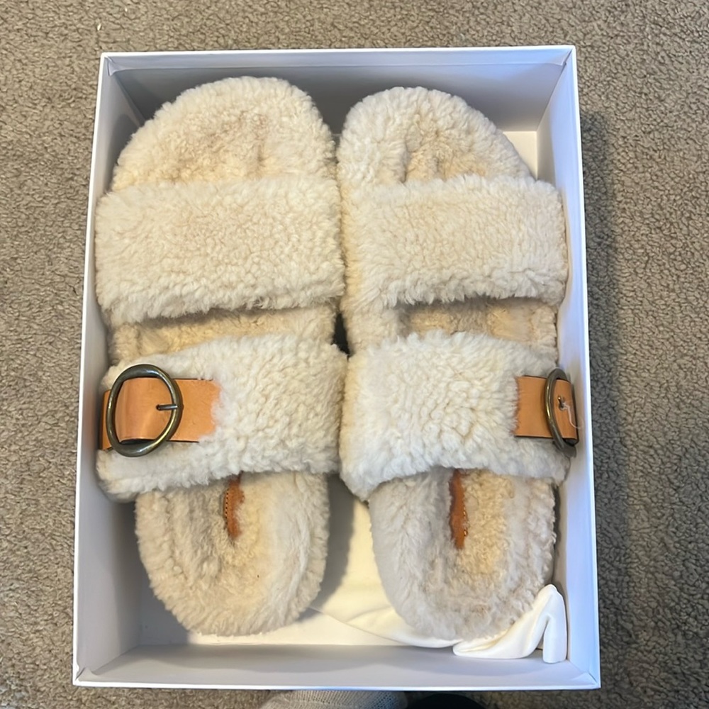 Isabel Marant furry slip ons